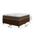 Ver imagem 5 de Cama Box Baú Casal Queen Colchão Molas Ensacadas Pillow Top Martino 158X198X66Cm Marrom/Branco