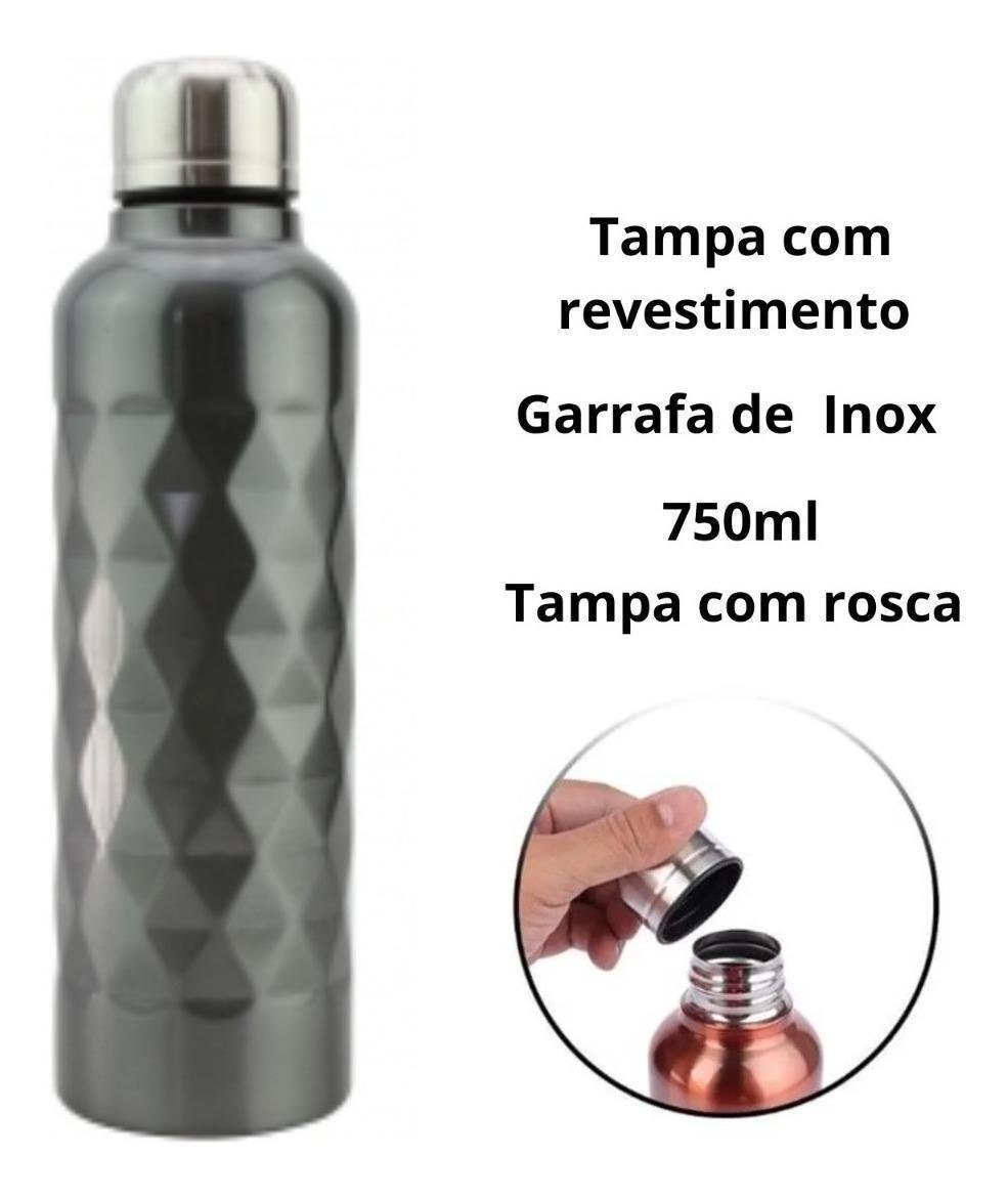 Garrafa Squeeze Inox Fitness Água Academia Esporte