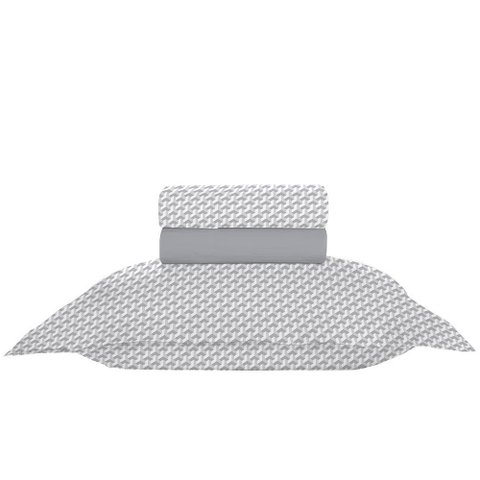 Jogo de Cama Solteiro Algodão 180 Fios 3 Pçs Estilo Moderno