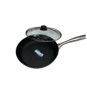 Frigideira Indução Titanio 24 Cm Forno Fogão com Tampa Vidro Utensilios do Chef