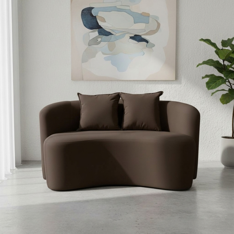 Sofá Decorativo Montreal 180cm Orgânico Suede Marrom