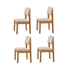 Kit 4 Cadeiras para Mesa de Jantar Estofada - Turim - Lj Móveis
