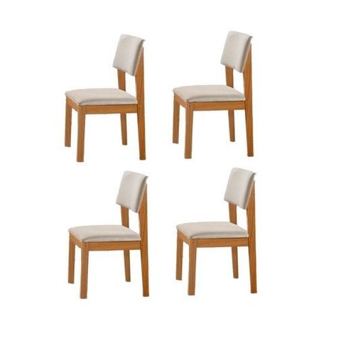 Kit 4 Cadeiras para Mesa de Jantar Estofada - Turim - Lj Móveis