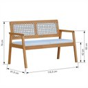 Ver imagem 4 de Sofá 2 Lugares-namoradeira Garden Madeira Maciça Assento Estofado Encosto Trançado Corda -