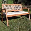 Ver imagem 2 de Sofá 2 Lugares-namoradeira Garden Madeira Maciça Assento Estofado Encosto Trançado Corda -
