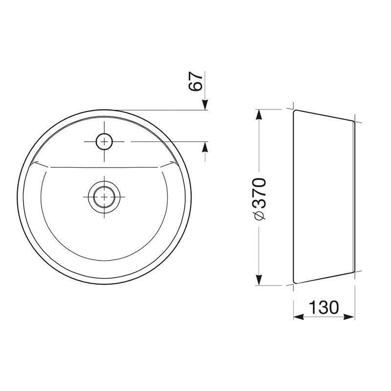 Cuba de Apoio Roca Optica com Mesa Curva Redonda Beige 37cm - 2