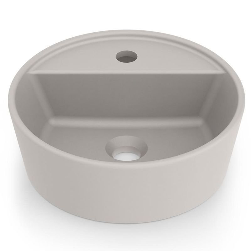 Cuba de Apoio Roca Optica com Mesa Curva Redonda Beige 37cm - 1