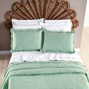 Ver imagem 4 de Kit Cobre Leito Colcha Sublime Queen Micropercal 200 Fios C/ Bag 3 Peças - Salvia - Verde