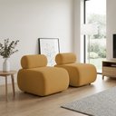 Ver imagem 1 de Poltrona Decorativa para Sala KIT2 Orgânica 60 cm Base Fixa Nara Bouclê D03 - D'Rossi