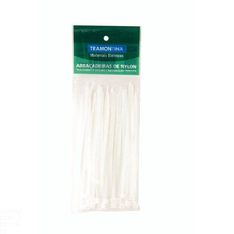 Abraçadeira de Nylon 202x3,7x1,5 Mm Tramontina Branca Tramontina