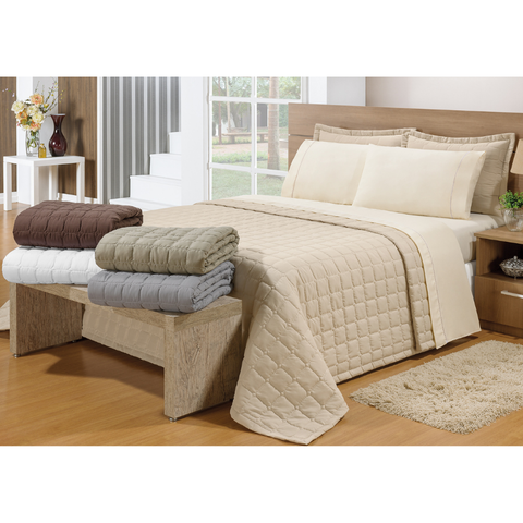 Cobre Leito Soft Queen 3pçs:Areia