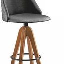 Ver imagem 2 de Banqueta Tecido Único 2240 Bg Base 2 Colm Adhara Marrom/Amêndoa/Preto