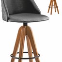 Ver imagem 1 de Banqueta Tecido Único 2240 Bg Base 2 Colm Adhara Marrom/Amêndoa/Preto