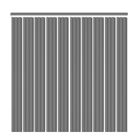 Kit Cabeceira Painel Ripado Autocolante Solteiro 10 Ripas de 1,1m Grafite com Acabamento Superior