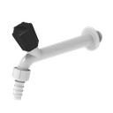 Ver imagem 1 de 6 Unidades Torneira para Tanque com Espiga Tam. 15cm Bitola 1/2'' Cor Branco e Preto Durín