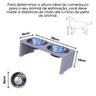 Comedouro Elevado Duplo Pet Gato Cachorro Mdf Nick - Inox - Rose - 2
