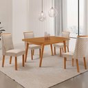 Ver imagem 1 de Mesa de Jantar Copper 4 Lugares Retangular MDF 120cm Creme e Naturale Moderna