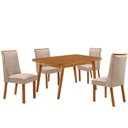 Ver imagem 5 de Mesa de Jantar Copper 4 Lugares Retangular MDF 120cm Creme e Naturale Moderna