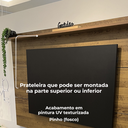 Ver imagem 5 de Painel Suspenso para Tv 60 Pol 1 Prateleira 180 Cm Pinho Arly