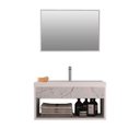 Ver imagem 2 de Gabinete Nicho Suspenso com Espelheira para Banheiro com Lavatório Beta Branco com Marmorizado