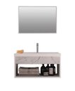 Ver imagem 2 de Gabinete Nicho Suspenso com Espelheira para Banheiro com Lavatório Beta Branco com Marmorizado