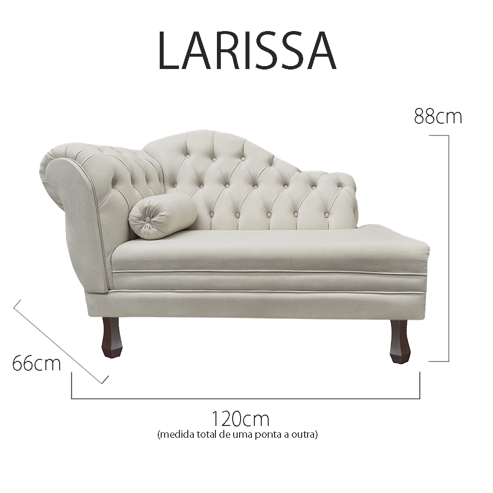 Recamier Sofá Direito Larissa 120cm Sala Suede Marfim - Incasa Decor - 6