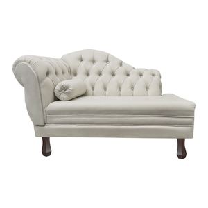 Recamier Sofá Direito Larissa 120cm Sala Suede Marfim - Incasa Decor