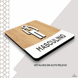 Placa de Banheiro Placas para Banheiro Feminino Masculino:branco - Masculino 15x20 - 7