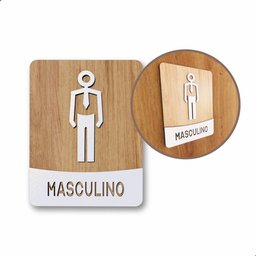 Placa de Banheiro Placas para Banheiro Feminino Masculino:branco - Masculino 15x20 - 5