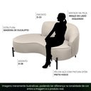 Ver imagem 3 de Sofá Curvo 3 Lugares 180cm Braço Esq. Thommy Pés Preto Linho Off White - Nexta Casa