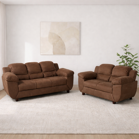 Conjunto de Sofás 3 e 2 Lugares Clássico Marrom