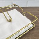 Ver imagem 4 de Porta Guardanapo De Mesa Dourado Com Espelho Suporte Para Guardanapo com Peso Duler