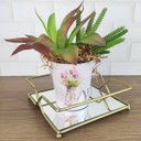 Ver imagem 6 de Porta Guardanapo De Mesa Dourado Com Espelho Suporte Para Guardanapo com Peso Duler