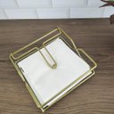 Ver mais imagens de Porta Guardanapo De Mesa Dourado Com Espelho Suporte Para Guardanapo com Peso Duler