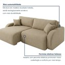 Ver imagem 4 de Sofá Cama Modular 2 Lugares Orgânico 210cm Base Madeira Maciça Cancún