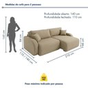 Ver imagem 3 de Sofá Cama Modular 2 Lugares Orgânico 210cm Base Madeira Maciça Cancún