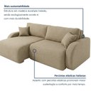 Ver imagem 4 de Sofá Cama Modular 2 Lugares Orgânico 210cm Base Madeira Maciça Cancún