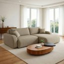 Ver imagem 1 de Sofá Cama Modular 2 Lugares Orgânico 210cm Base Madeira Maciça Cancún