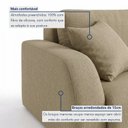 Ver imagem 5 de Sofá Cama Modular 2 Lugares Orgânico 210cm Base Madeira Maciça Cancún