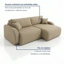 Ver mais imagens de Sofá Cama Modular 2 Lugares Orgânico 210cm Base Madeira Maciça Cancún