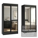 Ver imagem 6 de Conjunto 2 Guarda-Roupas 4 Portas de Correr com 4 Espelhos Preto Tokio Madesa