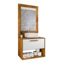 Ver imagem 1 de Conjunto Gabinete Cuba Espelho Banheiro Naturalle Branco