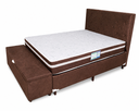 Ver imagem 1 de Kit Cama Box Casal Baú 1,38x1,88 com Cabeceira e Recamier - Marrom
