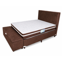 Ver imagem 1 de Kit Cama Box Casal Baú 1,38x1,88 com Cabeceira e Recamier - Marrom