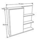 Ver imagem 5 de Armário Espelheira Banheiro Suspenso 70cm 1 Porta 5 Prateleiras Paula Grafite - Faema Móveis