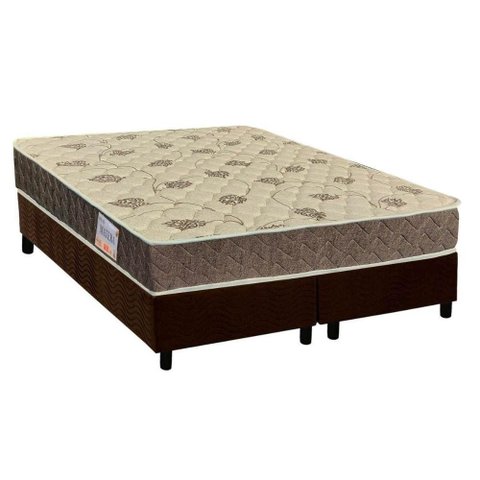 Cama Box Queen: Colchão Ortopédico Orthoflex D33/EP Matera + Base CRC Suede Brown(158x198)
