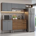 Ver imagem 1 de Armário de Cozinha Compacta 229cm Rustic/Cinza Emilly Madesa 14