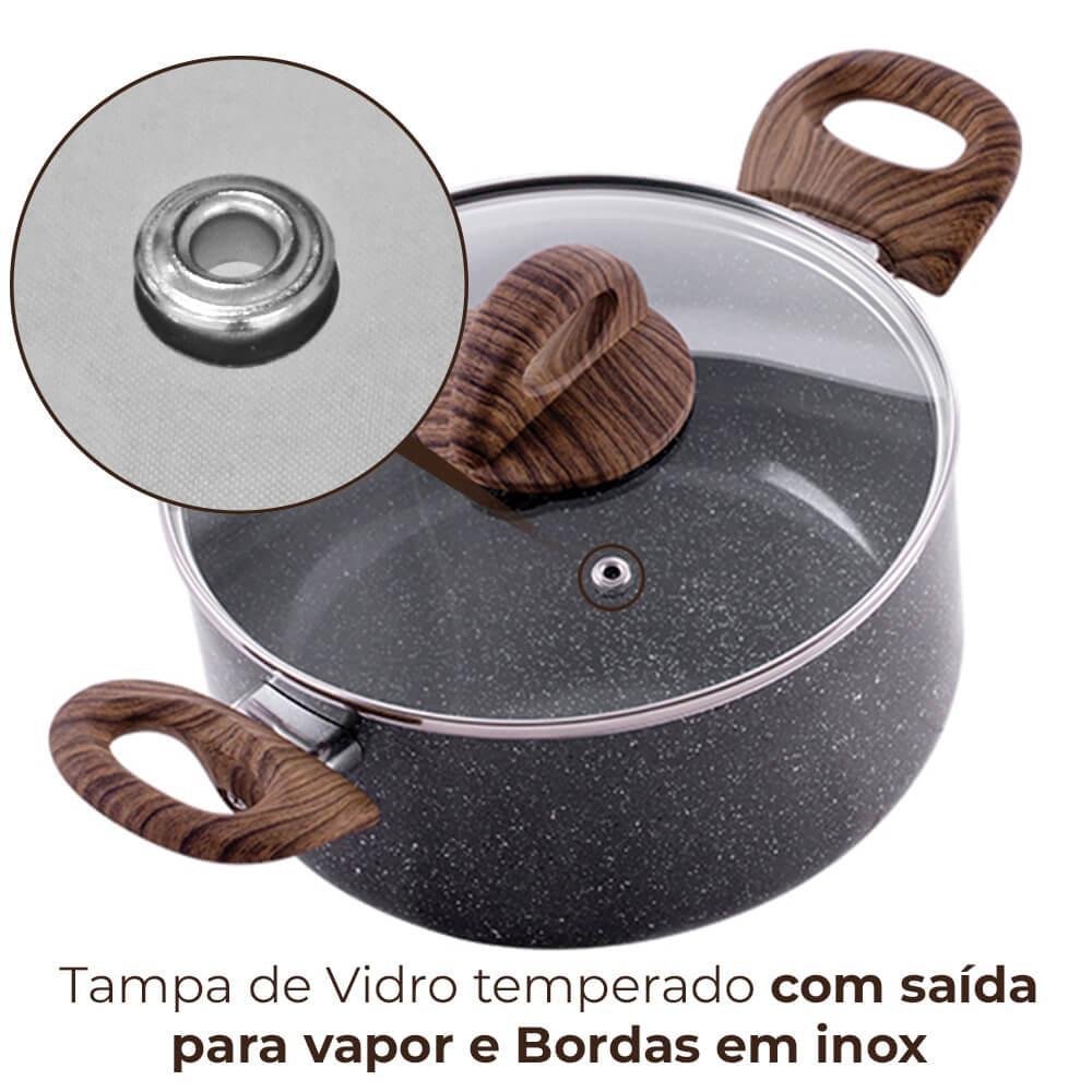 Conjunto de Panelas de Indução com Panela de Pressão Ceramic Life Granito 6 Peças - Brinox - 2