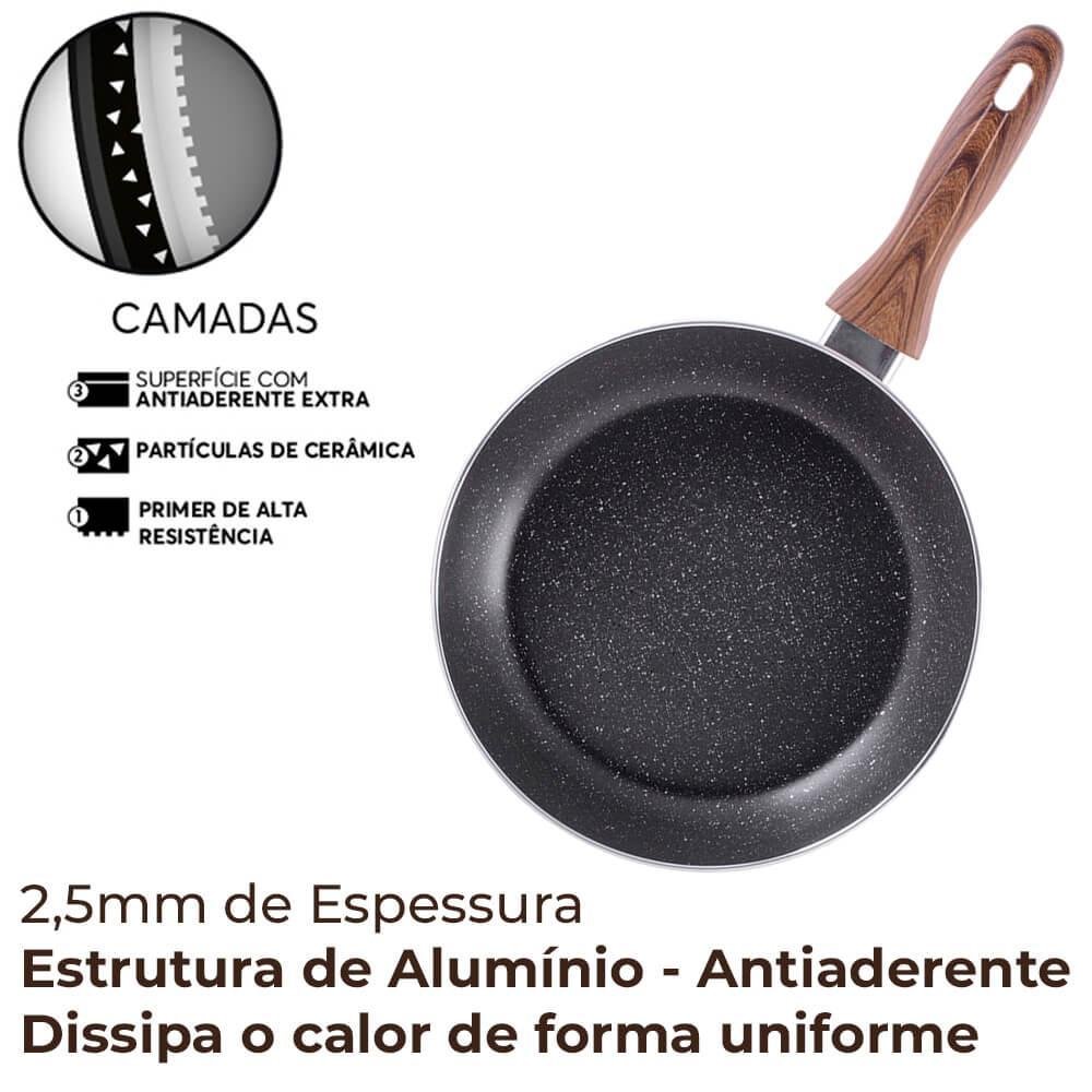 Conjunto de Panelas de Indução com Panela de Pressão Ceramic Life Granito 6 Peças - Brinox - 5