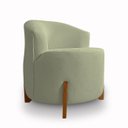 Ver imagem 4 de Poltrona Orgânica Pé de Madeira para Sala Confortável e Reforçada Bouclé